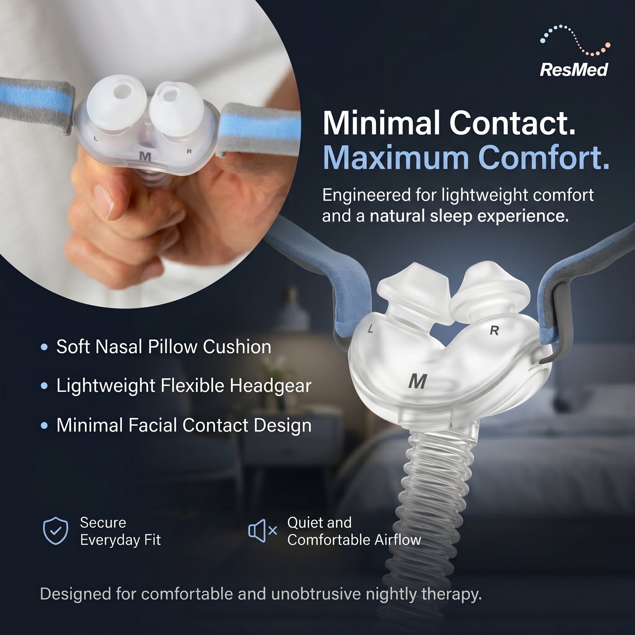 ResMed AirFit P10 Nasal Pillow CPAP Mask with Headgear