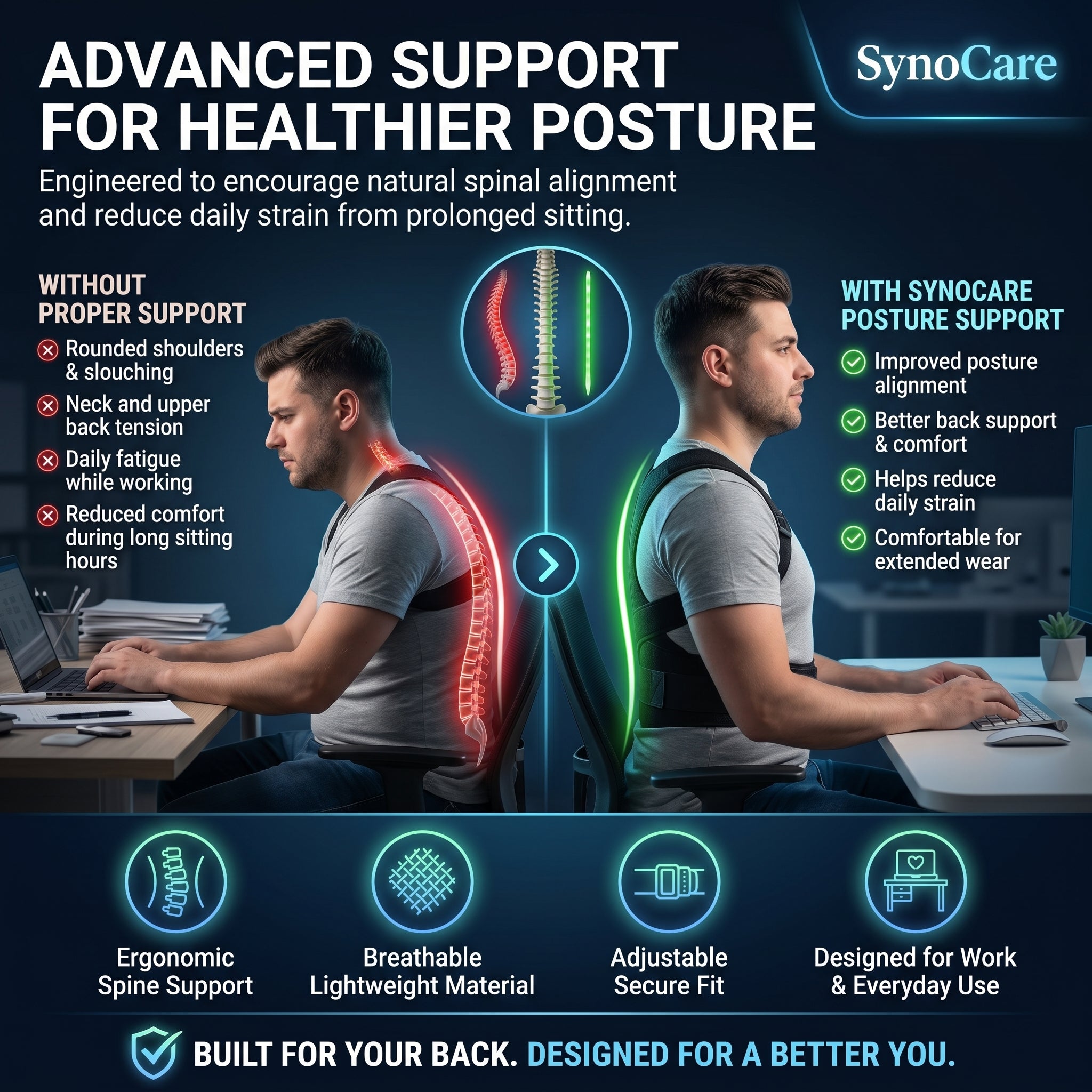 SynoCare Posture Corrector Back Support Belt