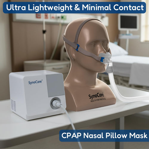 CPAP Nasal Pillow Mask, Silicone Cushion Fit Pack with Headgear