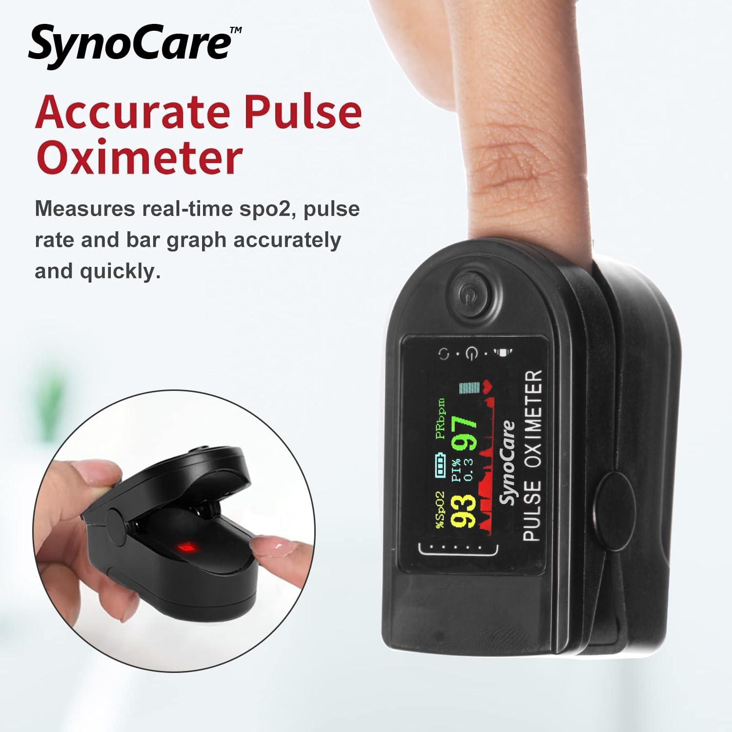 Fingertip Pulse Oximeter, Blood Oxygen Saturation