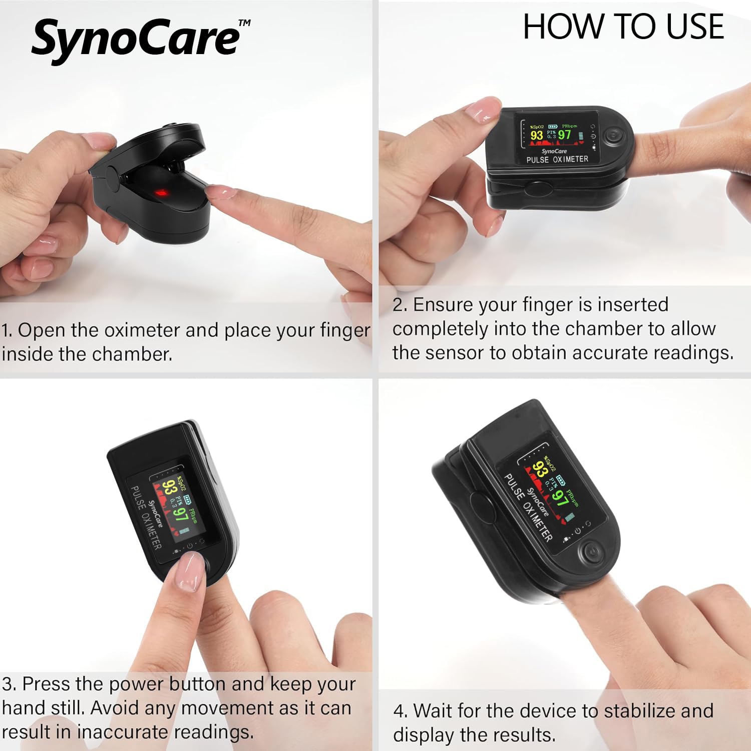 Fingertip Pulse Oximeter, Blood Oxygen Saturation