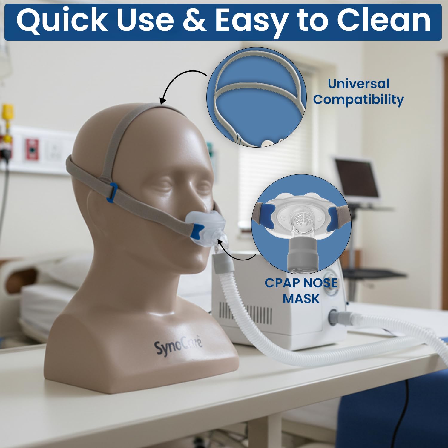 CPAP Nasal Pillow Mask, Silicone Cushion Fit Pack with Headgear