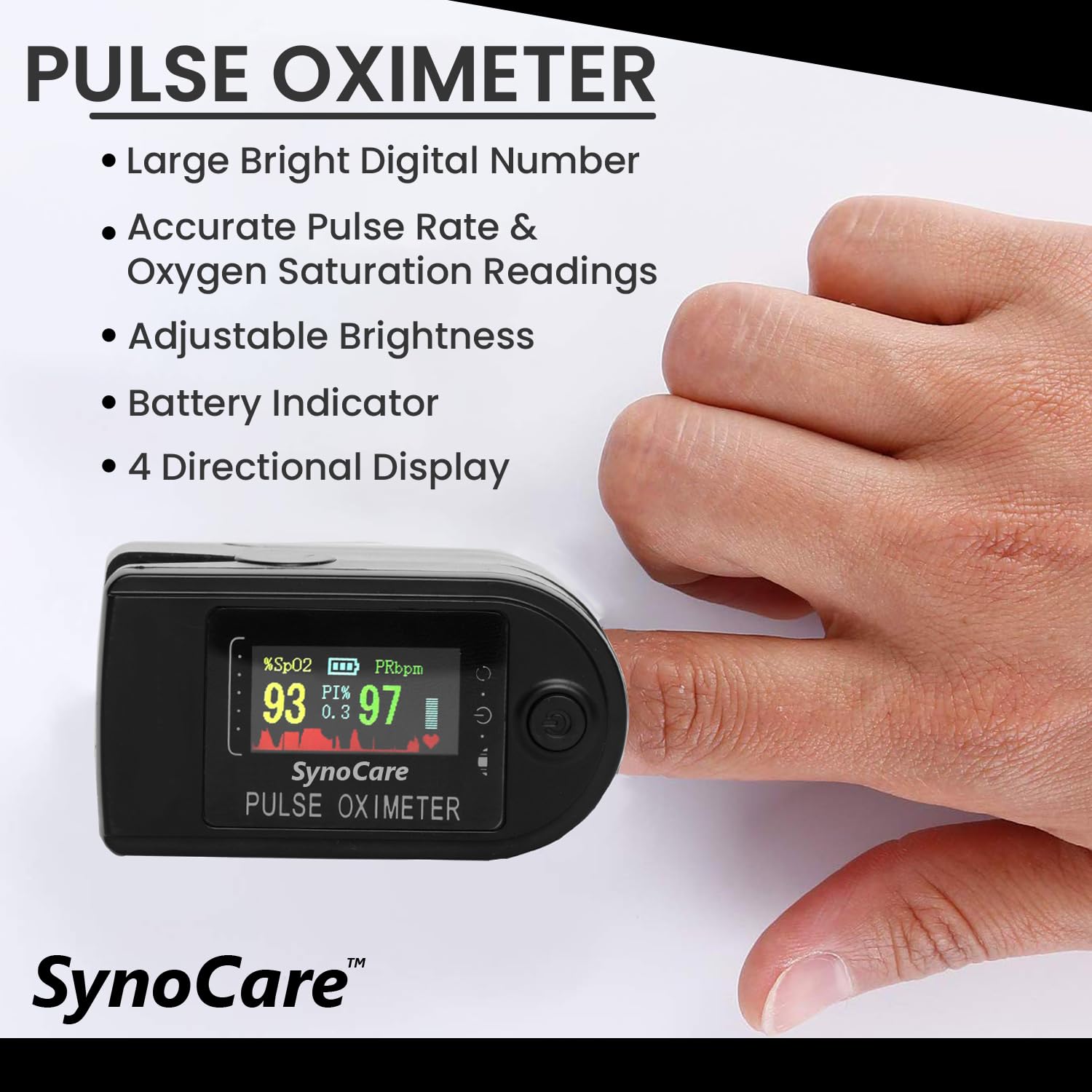 Fingertip Pulse Oximeter, Blood Oxygen Saturation